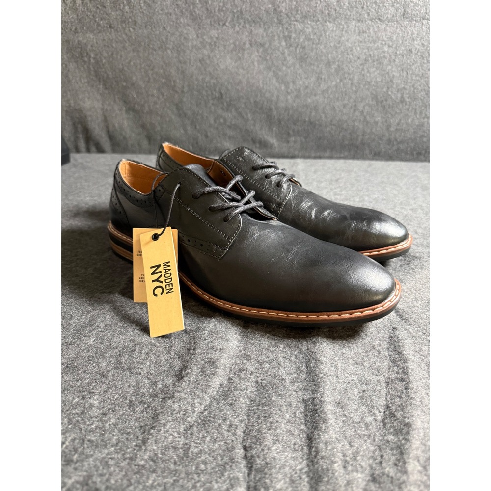 Madden NYC Mens Black Wingtip Oxford Dress Shoes MN24AM128 Size 9